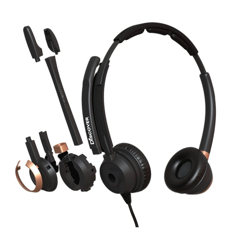 Discover D712U Corded USB Softphone Headset for Professionals- Compatible with Microsoft Teams, RingCentral, Webex, Jabber, Avaya, Zoom and More - Image 4